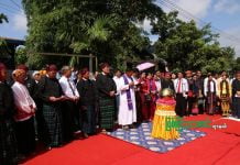 ကချင်ပြည်နယ် ပြည်သူ့ပါတီ (KSPP) ဆိုင်းဘုတ်တင် ဗဟိုရုံးချုပ်ဖွင့်ပွဲကို ယနေ့ နံနက် မြစ်ကြီးနားမြို့ ယုဇန ရပ်ကွက်တွင် ကျင်းပ