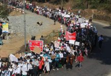 ပူတာအိုမြို့တွင် ဆန္ဒပြရာ၌ပါဝင်သည့် ပြည်သူ (၉) ယောက်ဖမ်းခံရ