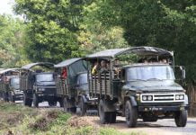 မြစ်ဆုံအထက် တီယန်ဇွပ်ကျေးရွာတွင် စစ်ကောင်စီ တပ်သားအများအပြား နေရယူထား တီယန်ဇွပ်အထက်ပိုင်း စစ်ကောင်နေရာယူထား